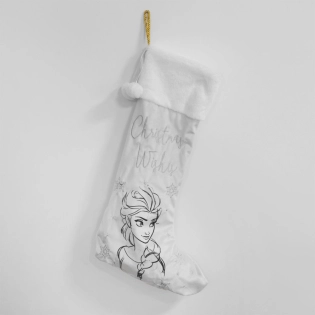 Disney wit-goudkleurige Fluwelen Kerstsok - Elsa