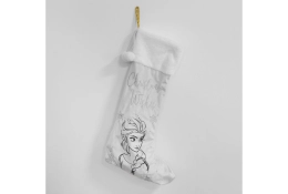 Disney wit-goudkleurige Fluwelen Kerstsok - Elsa