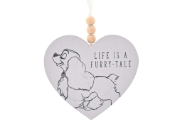 Lady & de Vagebond Disney Cats & Dogs hartvormige decoratie-plaque