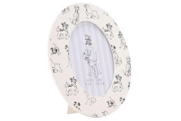 Cadre photo ovale avec motif de chien