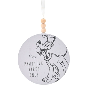 Ronde wand-plaque “Pawsitive Vibes Only”