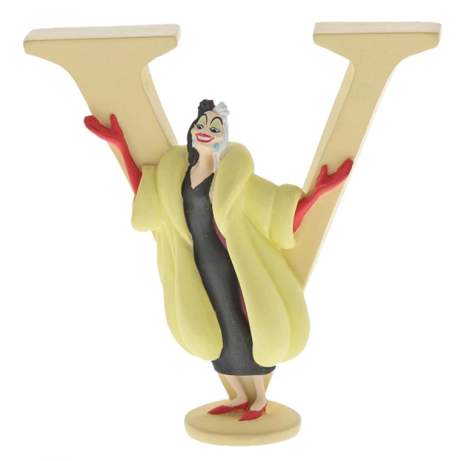Disney letter V met Cruella de Vil – 101 Dalmatians decoratie