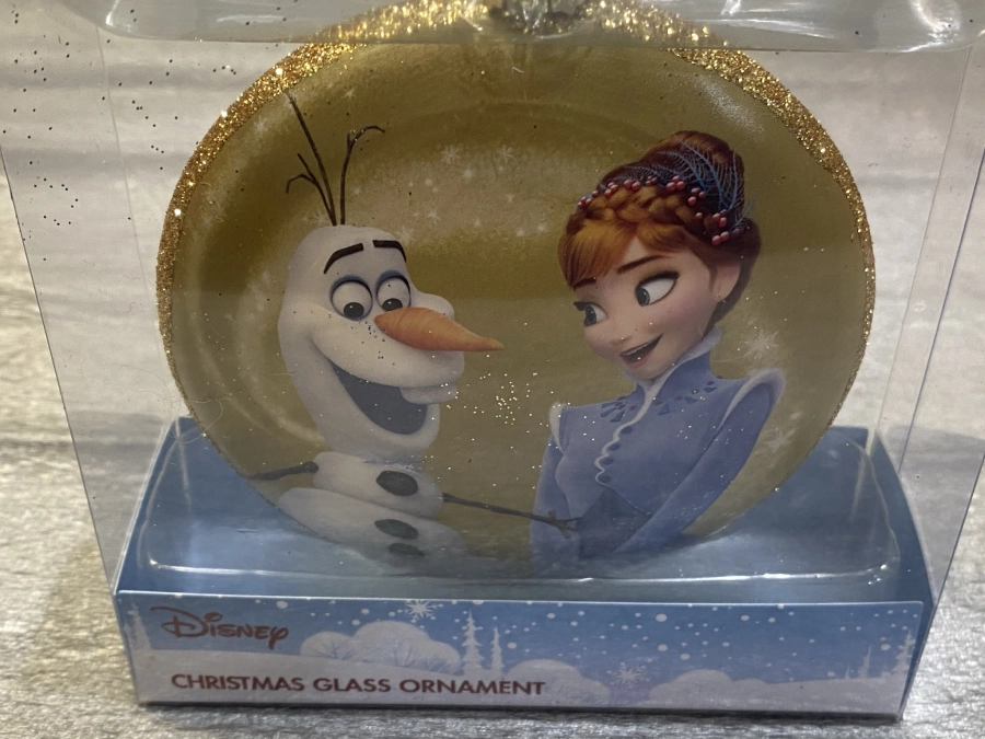 Disney glazen kerstornament Anna en Olaf – Frozen disc