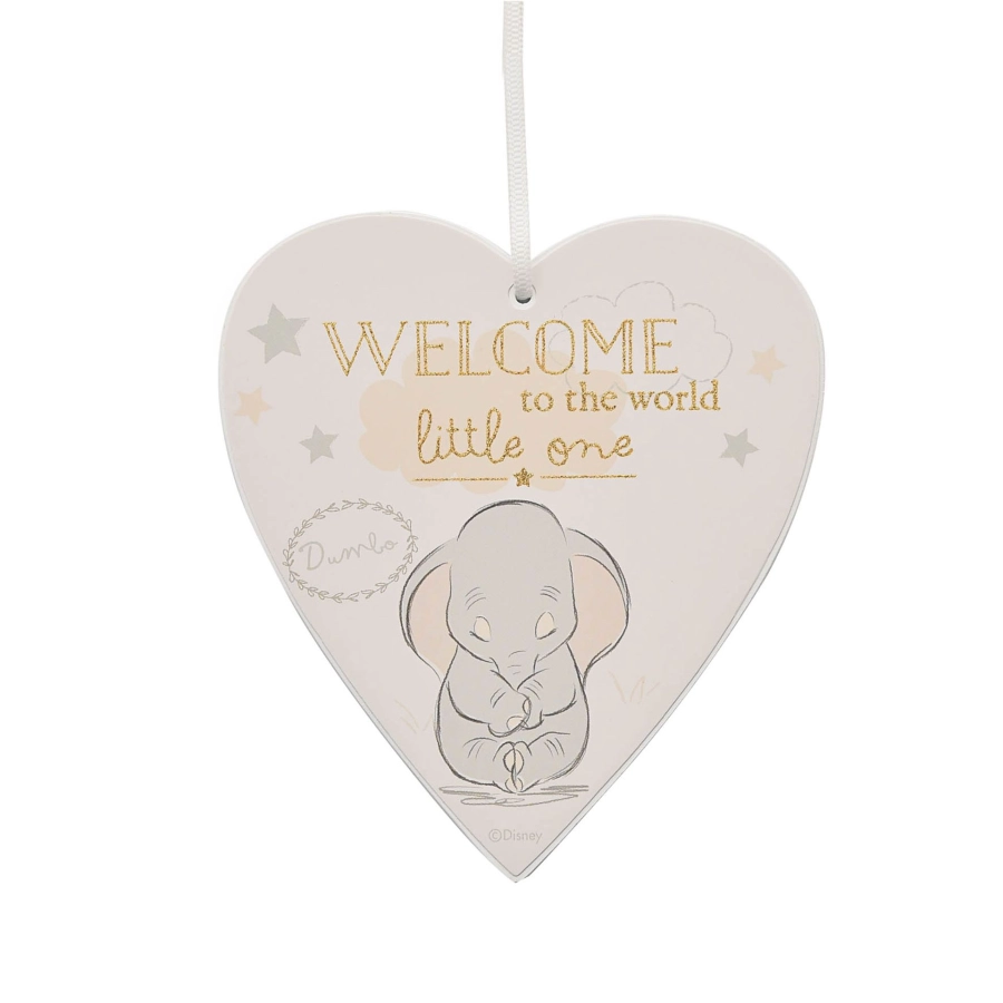 Hart-plaque “Welcome to the World” – voor geboorte & babykamer