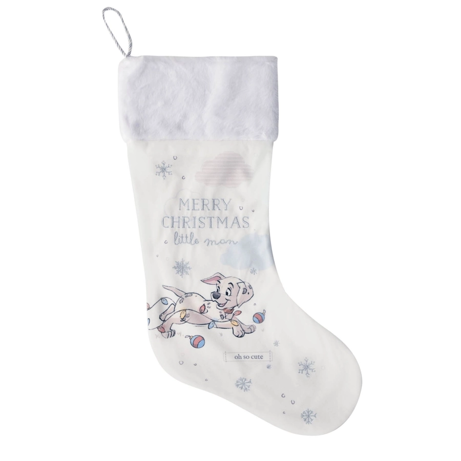 101 Dalmatians “Merry Christmas Little Man” kerstsok – feestelijke Disney kerstdecoratie