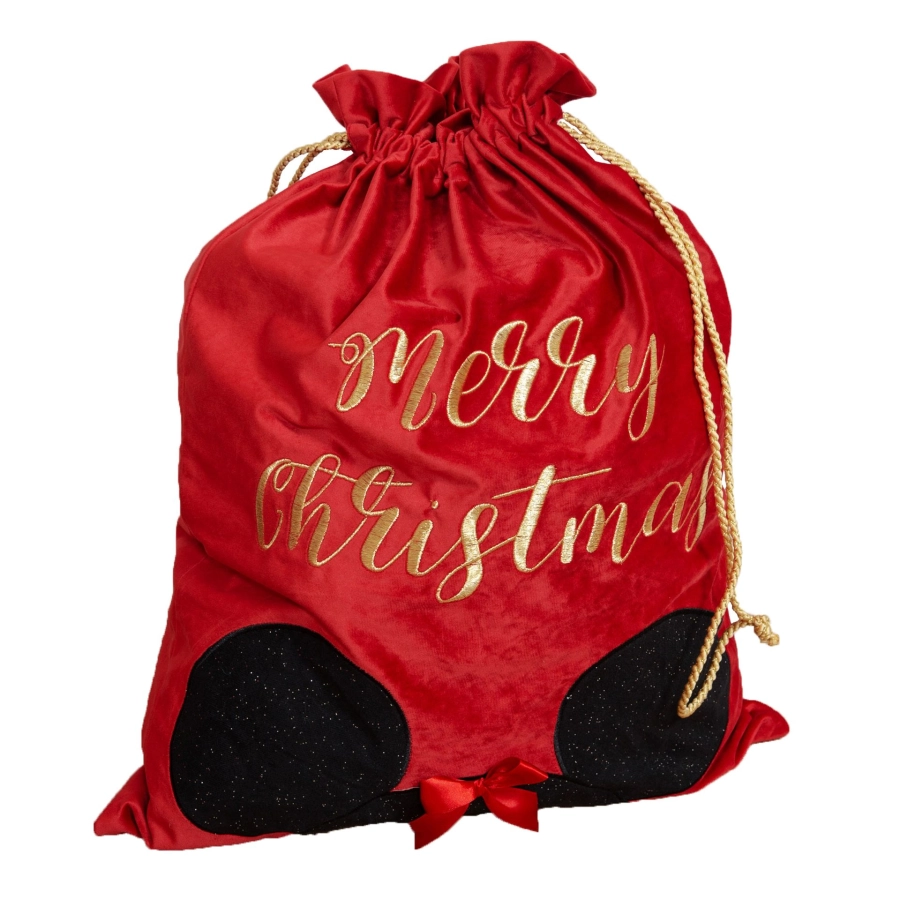 Minnie Mouse Luxe Kerstcadeauzak – Rood Fluweel