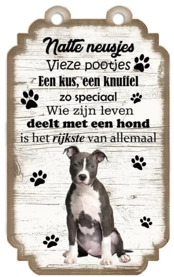 Spruchschild American Staffordshire Terrier