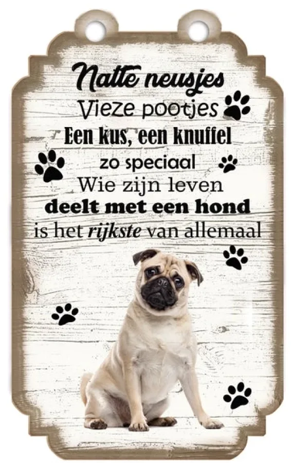 Spruchschild Mops