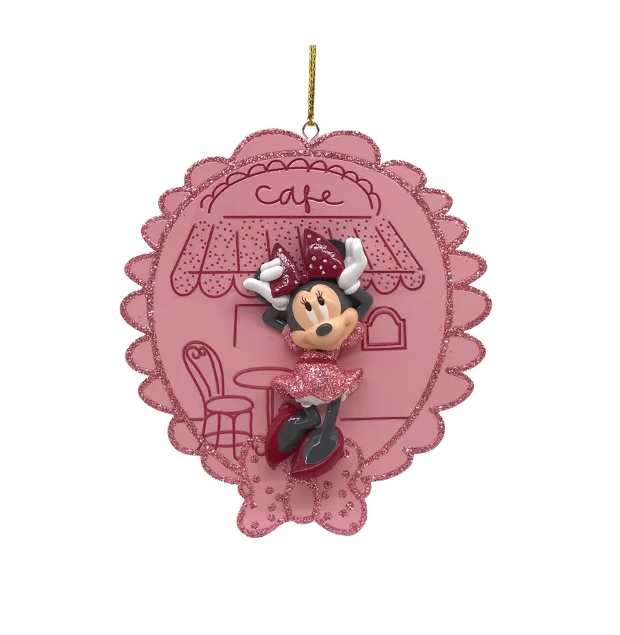 Disney Minnie rosa Weihnachtsanhänger – 3D-Glitzerdeko