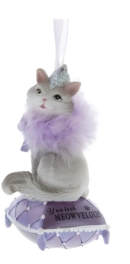 Weihnachtsanhänger Katze auf Kissen