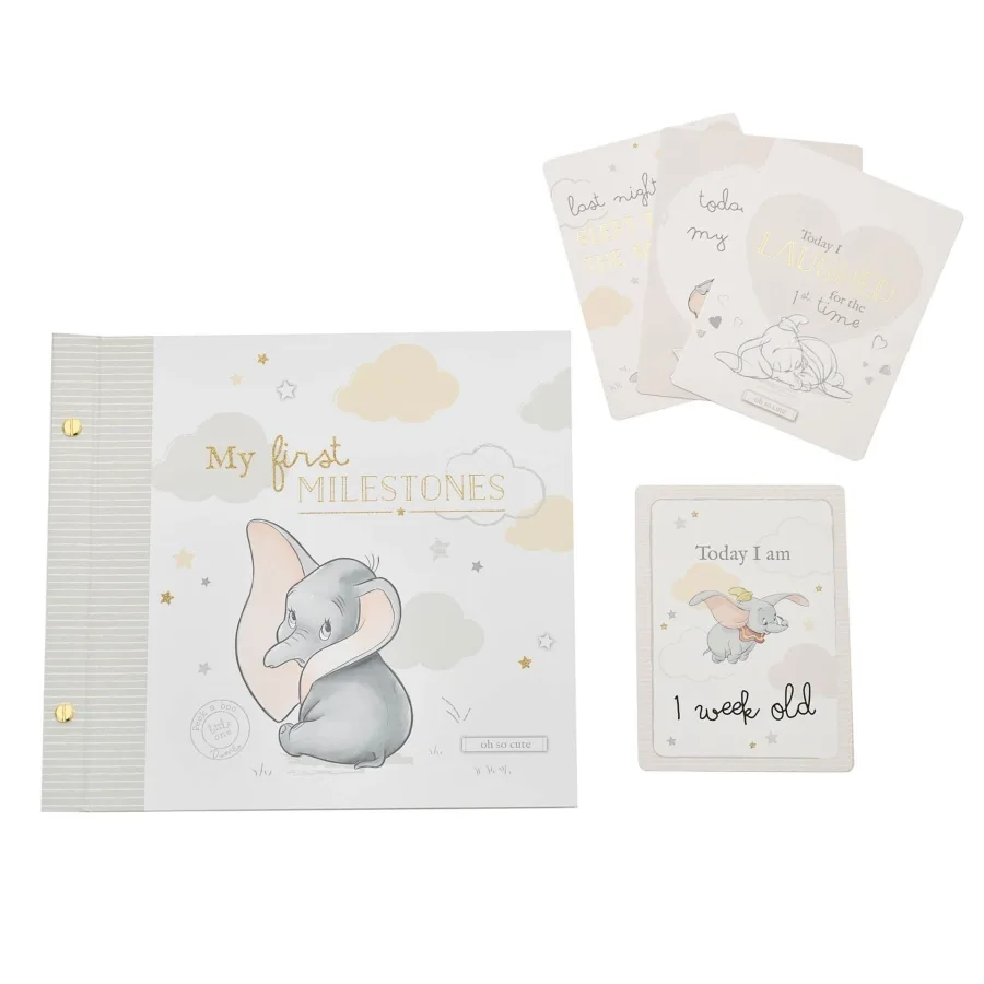 Disney Dumbo Fotoalbum und Meilenstein-Set – Magical Beginnings