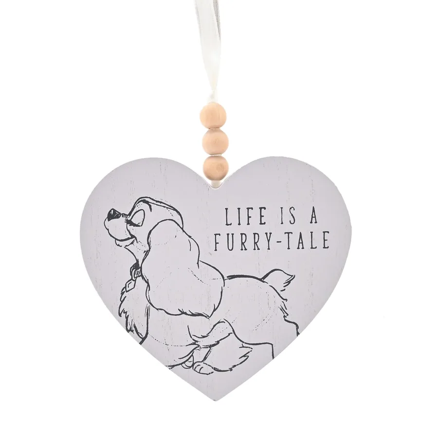 Disney Cats & Dogs herzförmige Dekoplakette – Life is a furry-tale