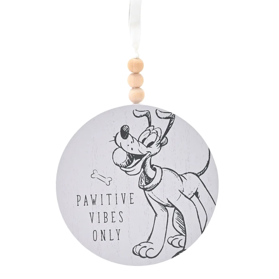 Runde Wandplakette „Pawsitive Vibes Only“ – Pluto