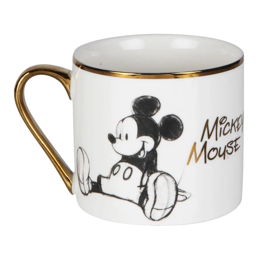 Micky Maus Tasse – edles Porzellan mit goldfarbenem Henkel
