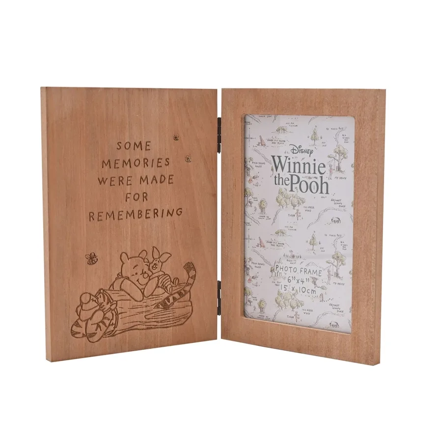 Winnie Puuh Bilderrahmen aus Holz 10×15 cm – liebevolles Zitat