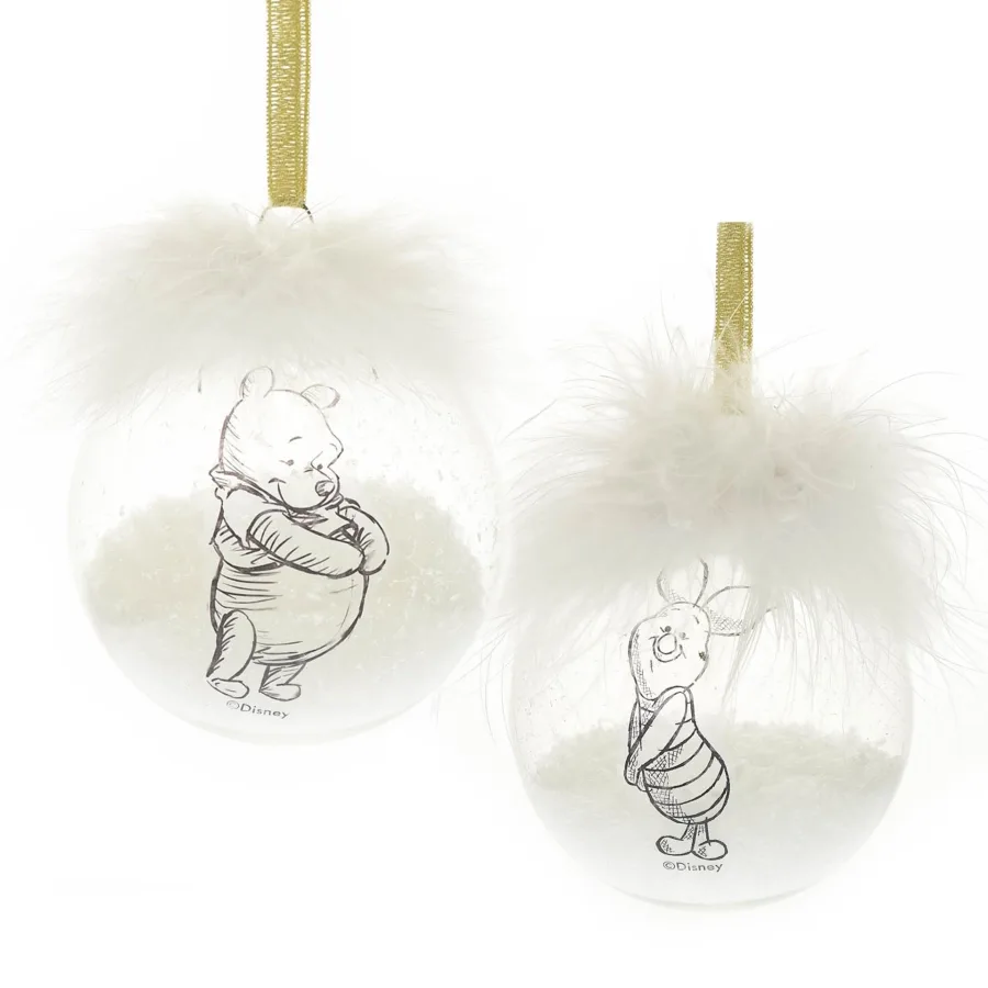Disney Winnie Puuh & Ferkel Christbaumkugeln – 2er-Set aus Acryl