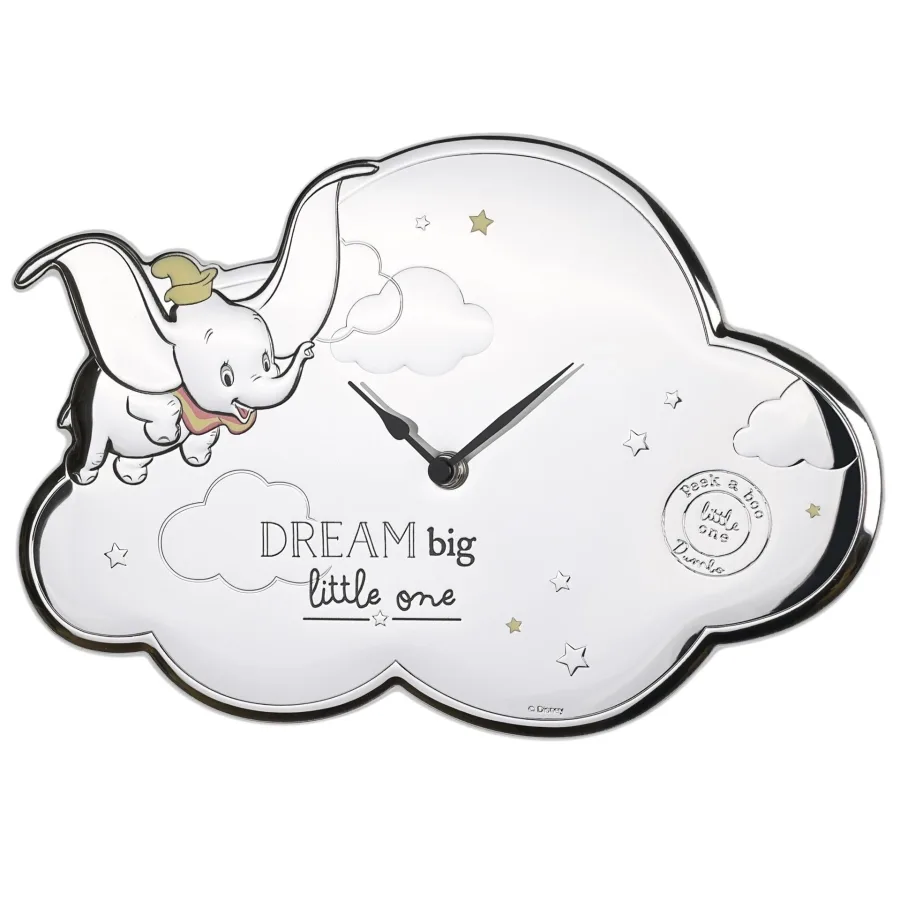 Disney Dumbo Wanduhr – stilvolle silberne Uhr fürs Babyzimmer