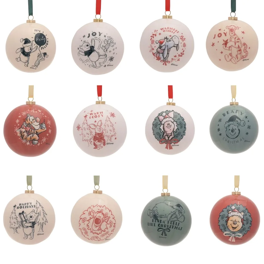 Winnie Puuh Christbaumkugeln Set – 12 festliche Kugeln