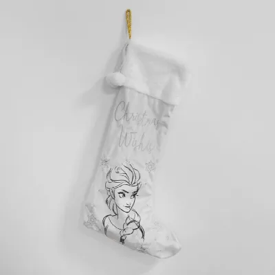 Disney kerstsok Elsa – Wit-goud fluwelen Frozen decoratie