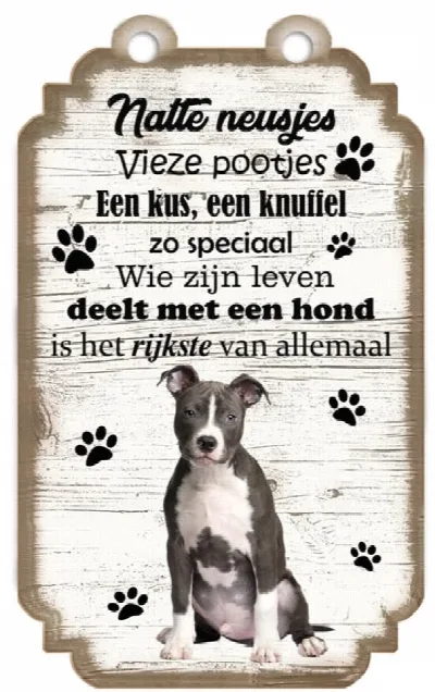 Spruchschild American Staffordshire Terrier