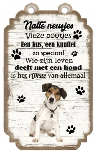 Spruchschild Jack Russell kurzhaarig