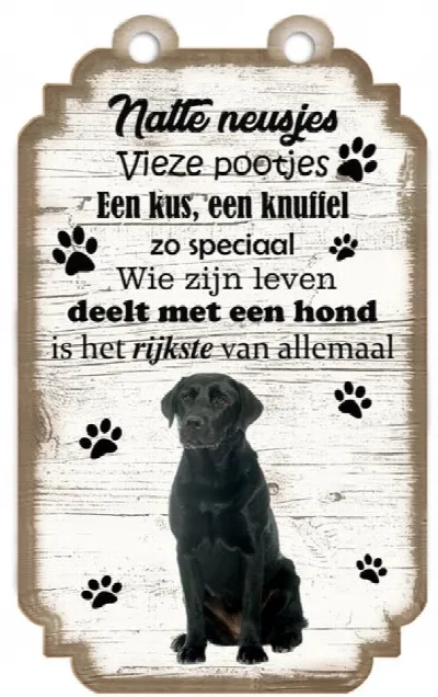 Spruchschild Labrador schwarz