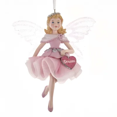 Weihnachtsanhänger rosa Elfe mit Flügeln