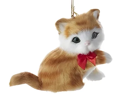 Weihnachtsanhänger Katze rot