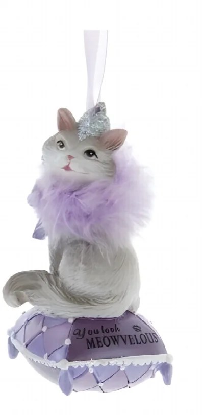 Weihnachtsanhänger Katze auf Kissen