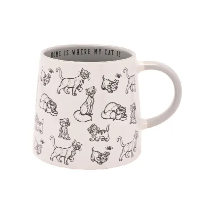 Keramische mok “Home is where my cat is” – kattenillustraties