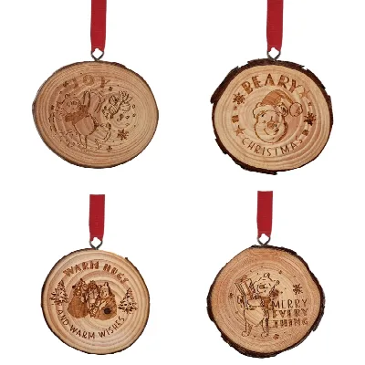 Winnie the Pooh houten kerstdecoraties – set van 4