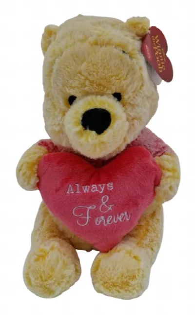 Disney Winnie de Poeh knuffel met hart – zachte pluche 30 cm