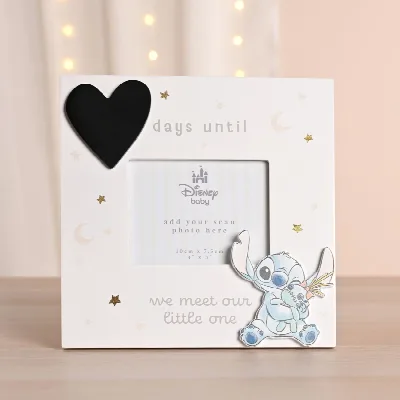 Cadre échographie Disney Stitch Baby Countdown – Cadre élégant pour photo d'échographie