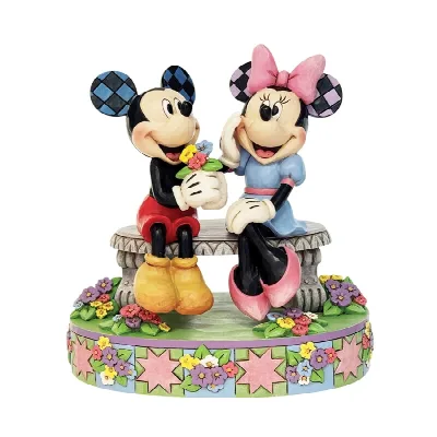 Mickey en Minnie verliefd op een bankje – romantisch beeldje