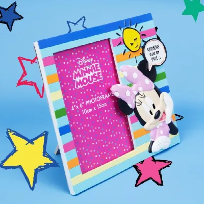 'Rainbows make me smile' fotolijstje Minnie Mouse